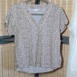 Gap Leopard Print V Neck Blouse